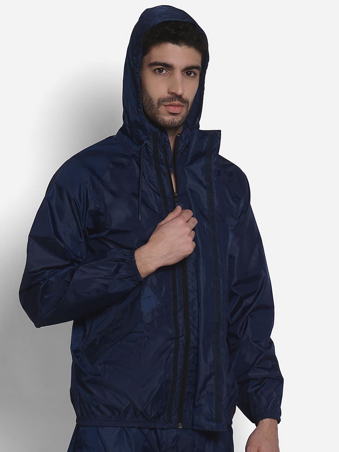 Wildcraft Men Polyester Waterproof Casual Style Rain Jacket Suit (Navy) (X-Large), Blue 3
