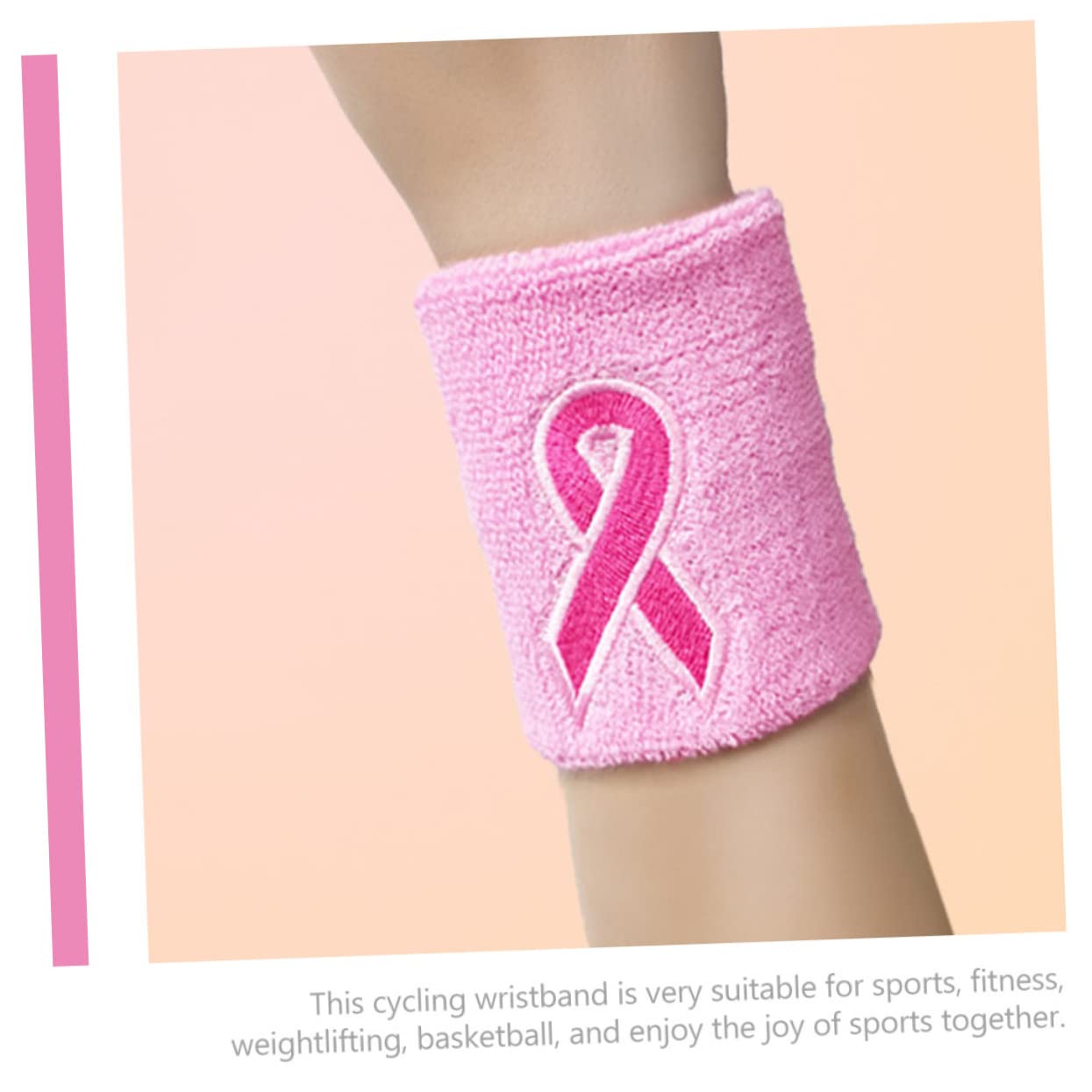 Lot de Bracelets De Poignet Respirants pour Fitness Supports De Poignet Transpiration pour Sensibilisation Cancer du Sein pour Course Basketball Et
