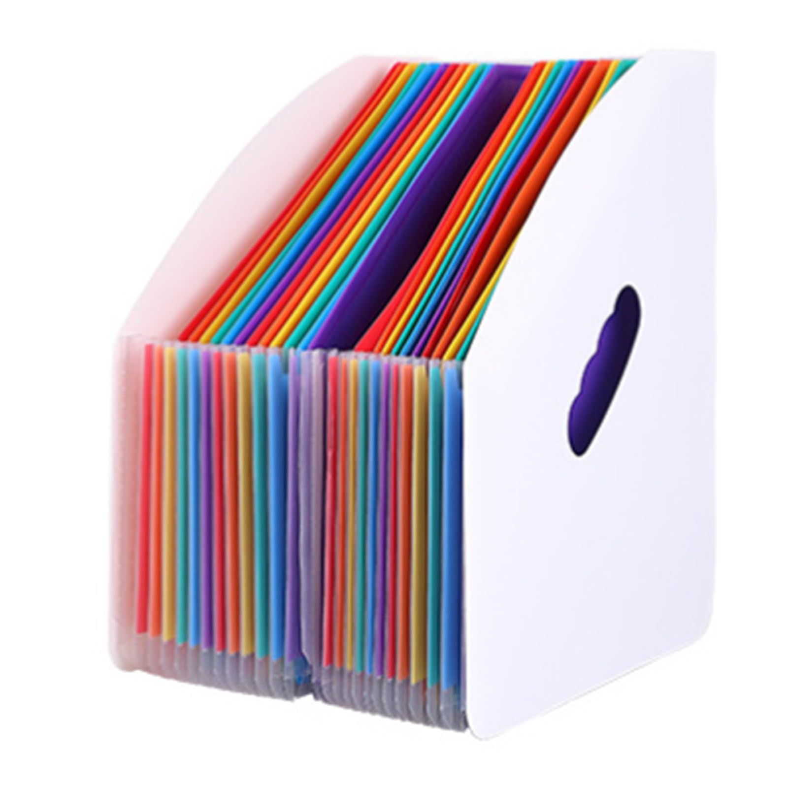 Carpeta Clasificadora Archivador de pie organizador de carpetas multicapa organizador de almacenamiento de escritorio bolsa de datos retráctil con Clip(White)