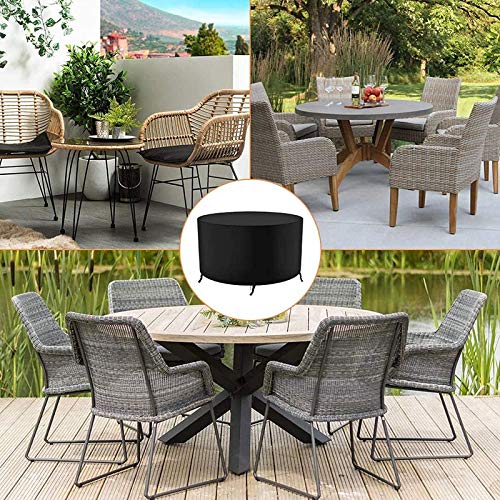 Housse de table ronde 150x90 cm bâche de jardin imperméable 210D - 3