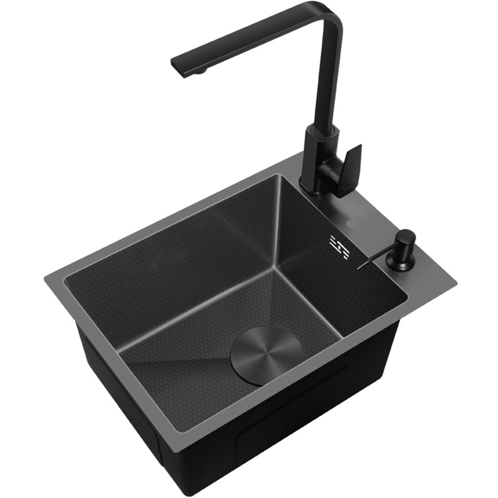 Tłoczona stal nierdzewna – mała pojedyncza miska, wąska, długa konstrukcja z boku do baru, mini naczyń i warzyw (71 x 38 x 21,5 cm)