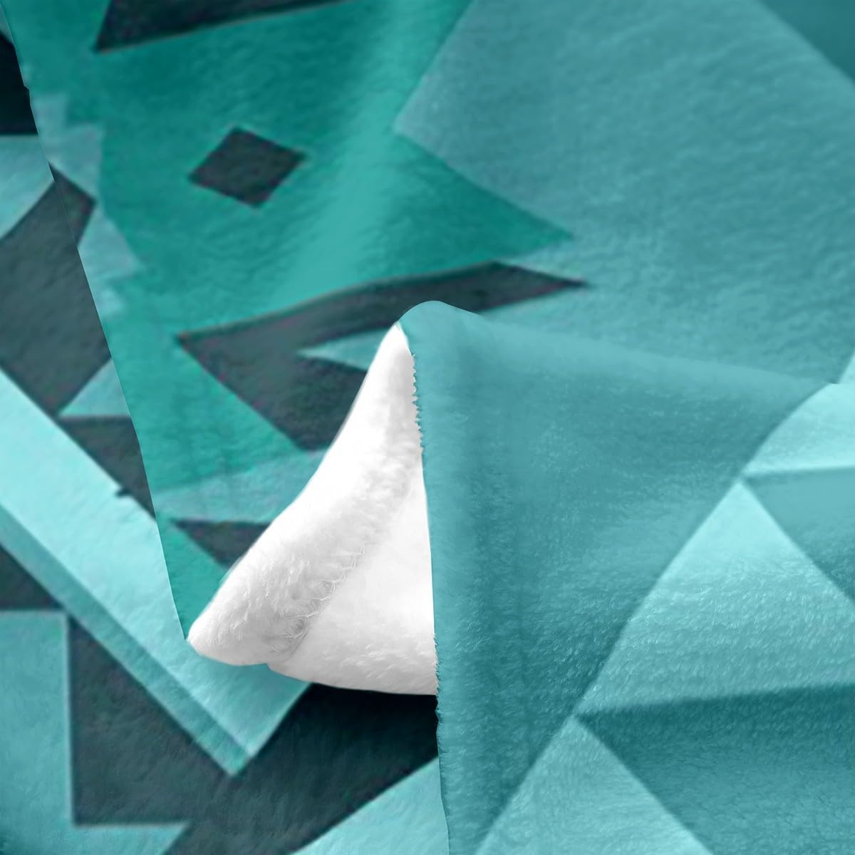 Erosebridal Western Boho Aztec Fleece Blanket Queen 90"x90" Turquoise Rustic Farmhouse Flannel Blanket Southwestern Fuzzy Plush Throw for Kids Boys Girls,Bohemian Geometric Decor for Bed Couch