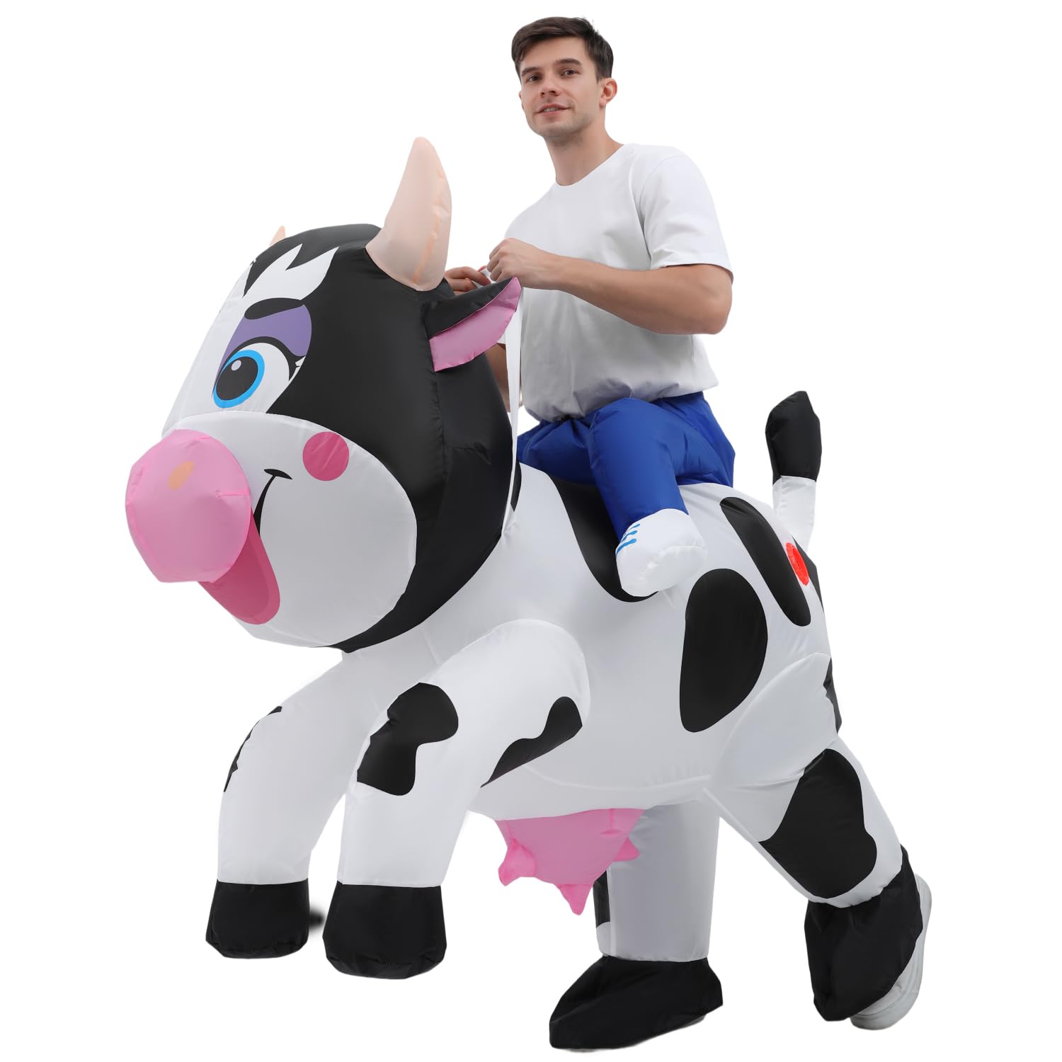 RHYTHMARTS Costume gonfiabile da mucca, costume da mucca, costume gonfiabile per Halloween, per adulti