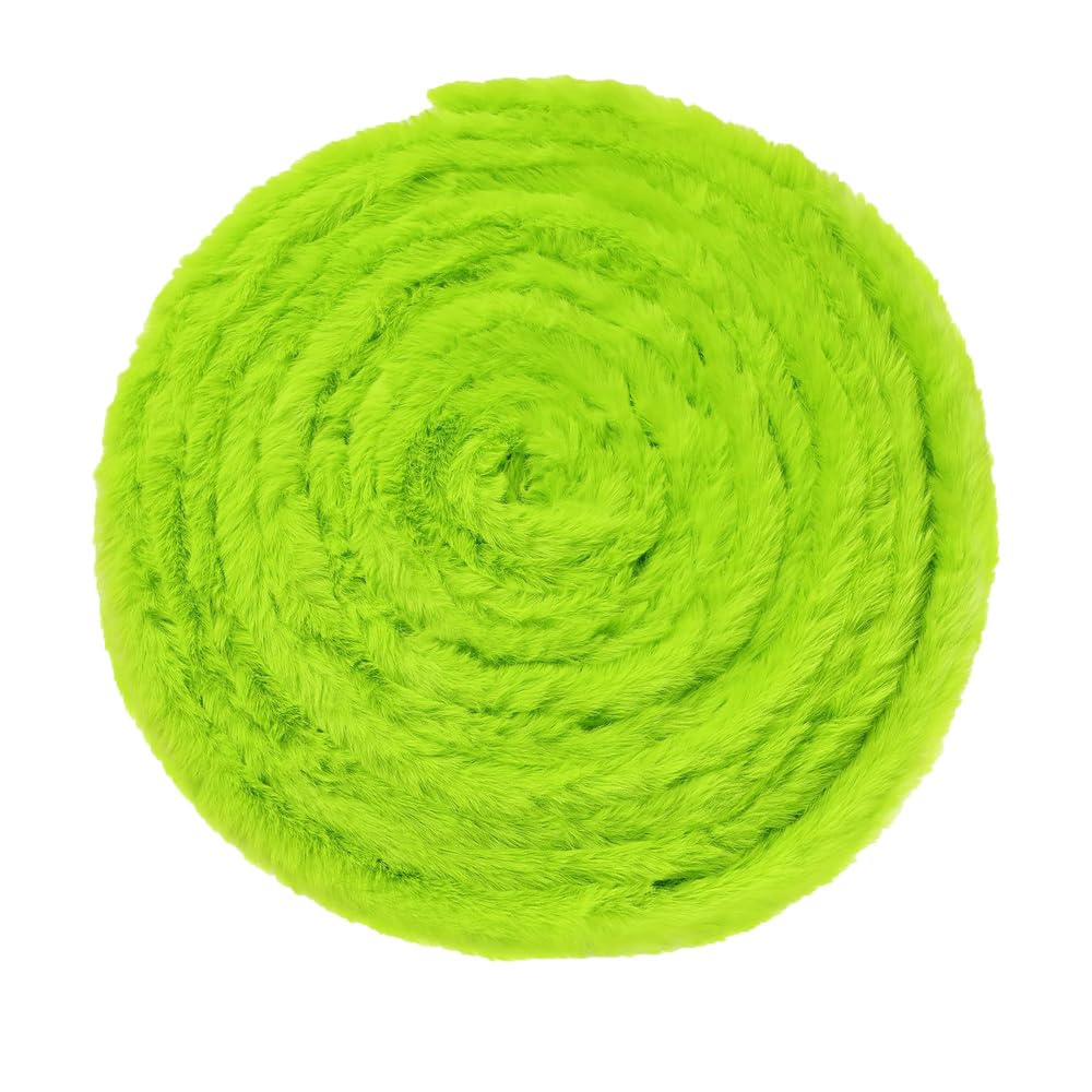 Christmas Faux Fur Ribbon Decoration, Winter Holiday Garland Christmas Tree Bow Costume Party Supplies (White, 2 inch x 50 inch) (Green, 100inch)