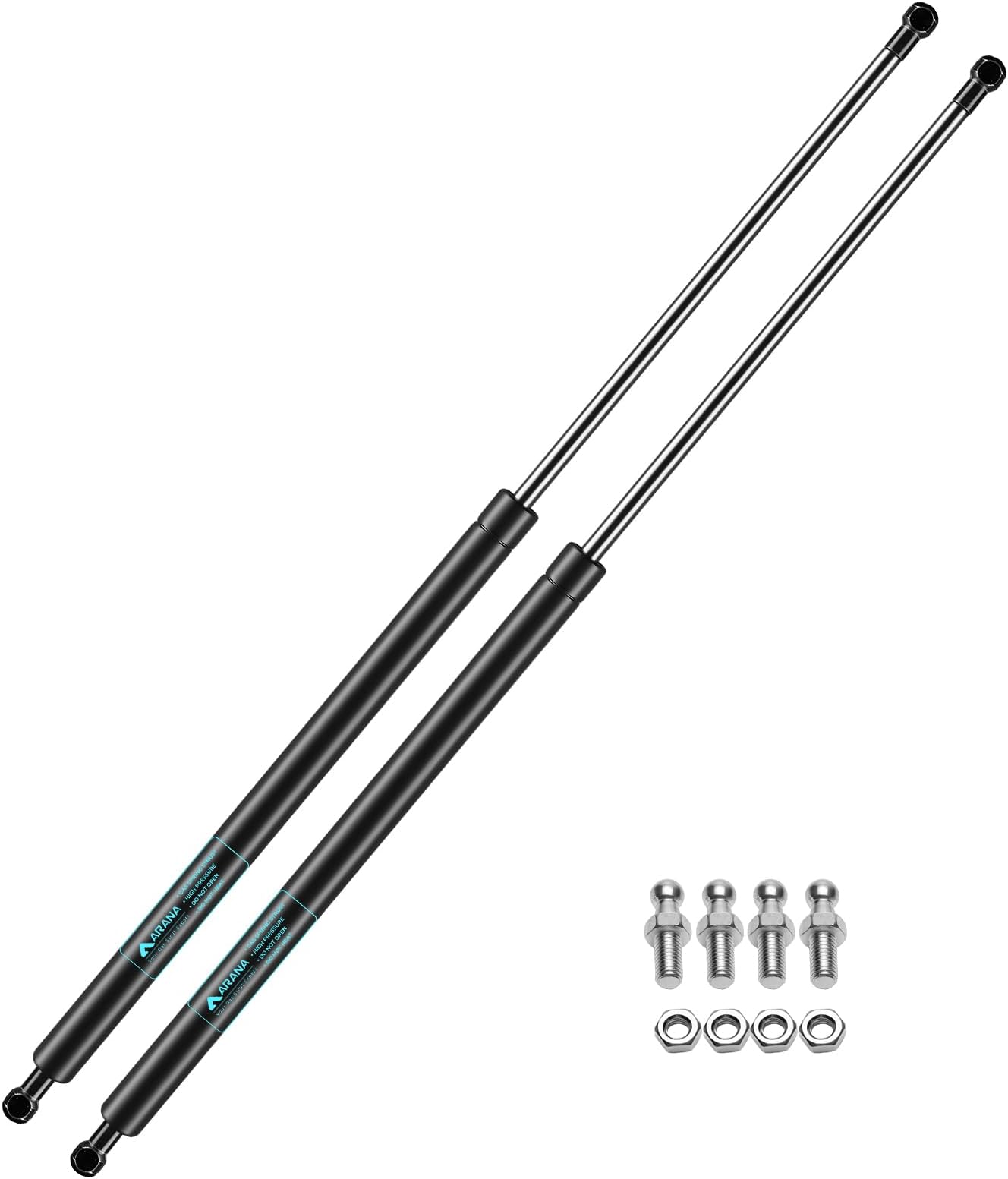 ARANA 28 inch Shocks 200LB Gas Struts Spring Props ST280M200 28 Struts Lift Supports 200lbs for Heavy Lids Door Snowmobile Trailer Cap Truck Tonneau Cover (Support Weight: 180-220lbs ), 2 Pcs Set