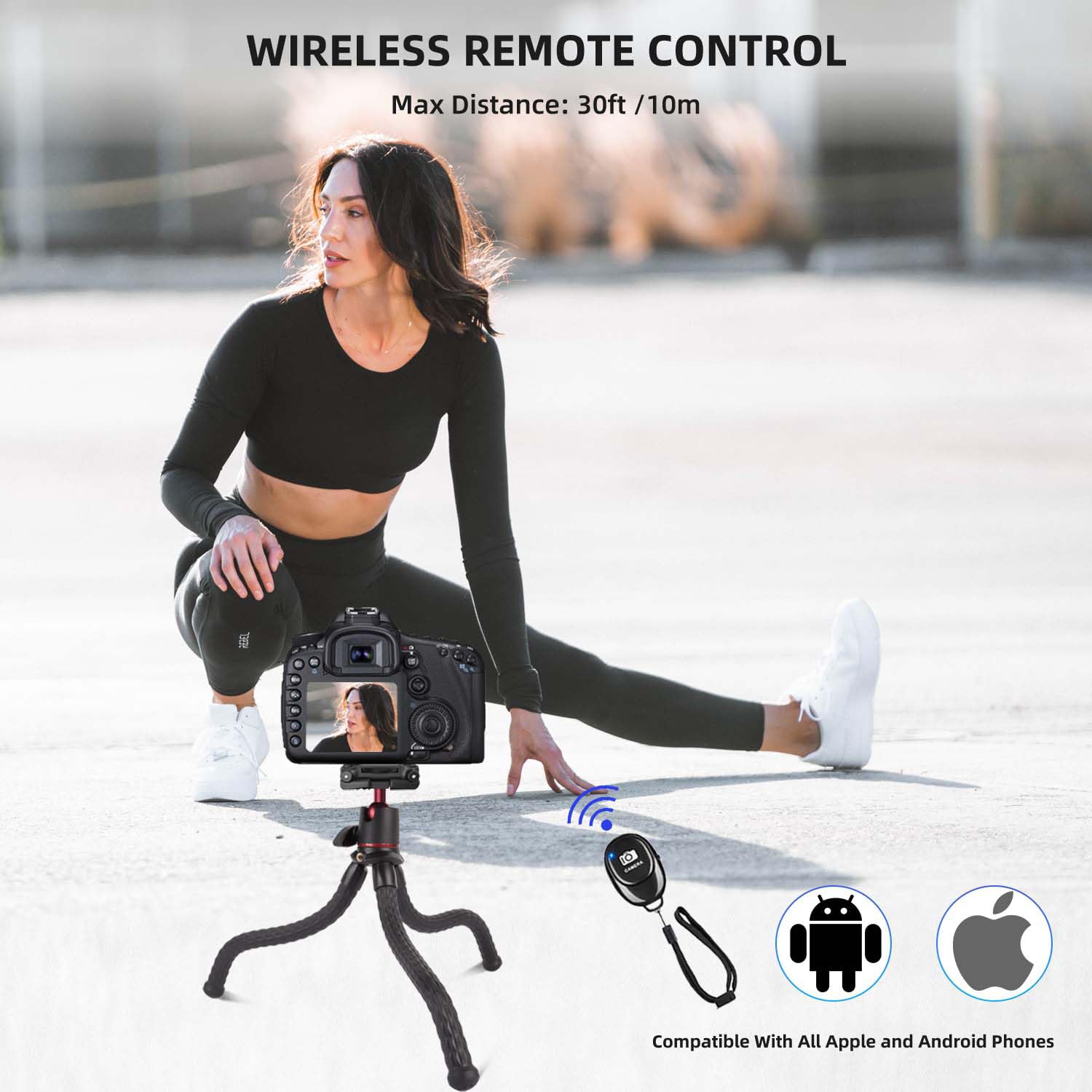Trípode de cámara flexible para teléfono, soporte oculto para teléfono con soporte de zapata fría, tornillo de 1/4 pulgadas para brazo mágico, soporte de trípode para GoPro para iPhone,