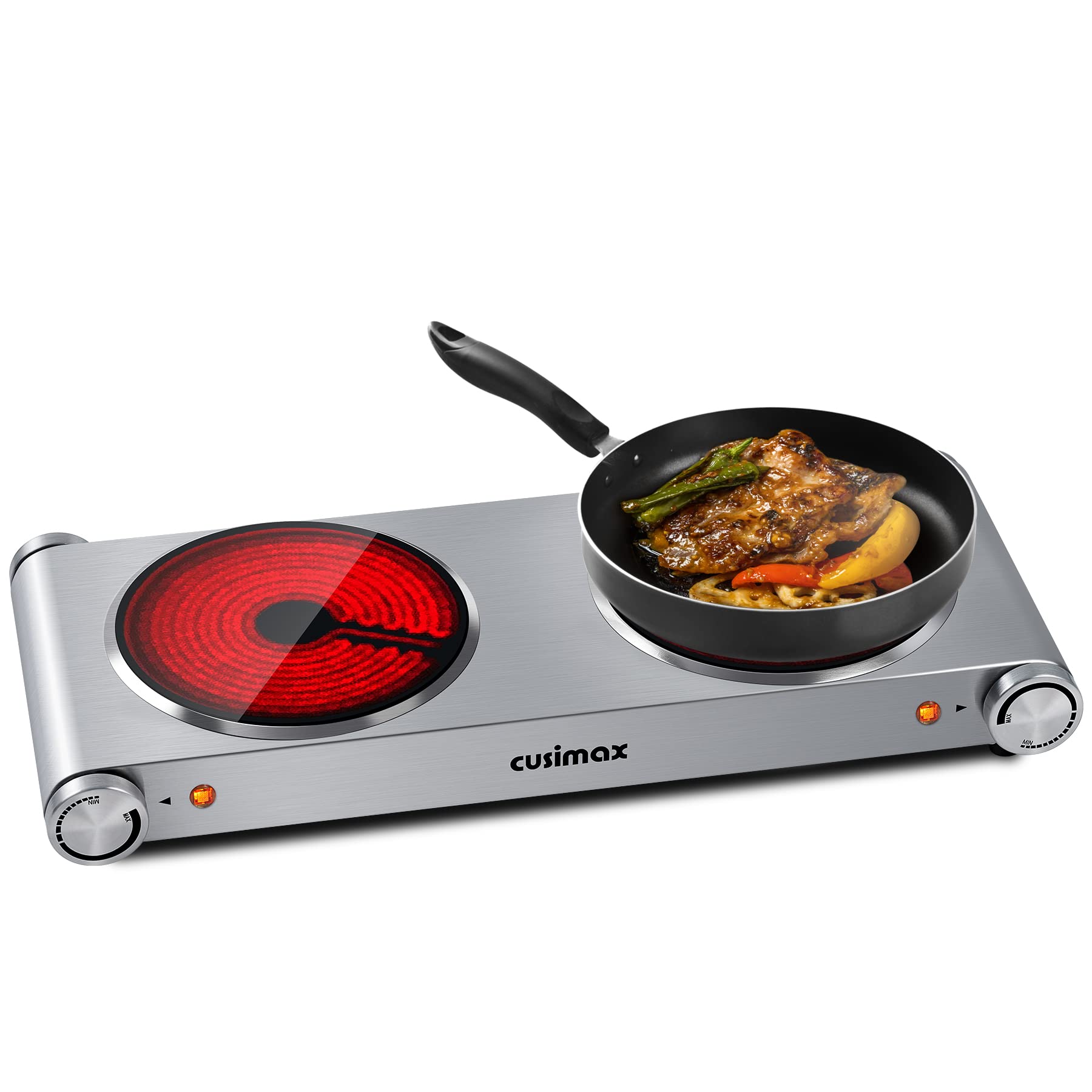 Buy Double Hot Plate, CUSIMAX 2400W Electric Hob Ceramic Hot Plate