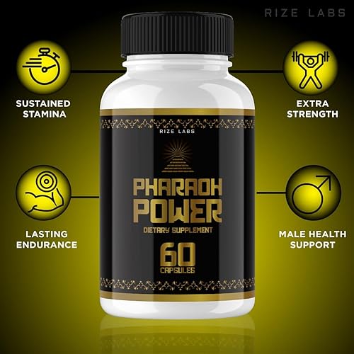 Miniatura 6 de rize labs Pharaoh Power Supplement  Píldoras de apoyo de fórmula avanzada, suplemento dietético, cápsulas extra fuertes sin OMG fórmula avanzada (60