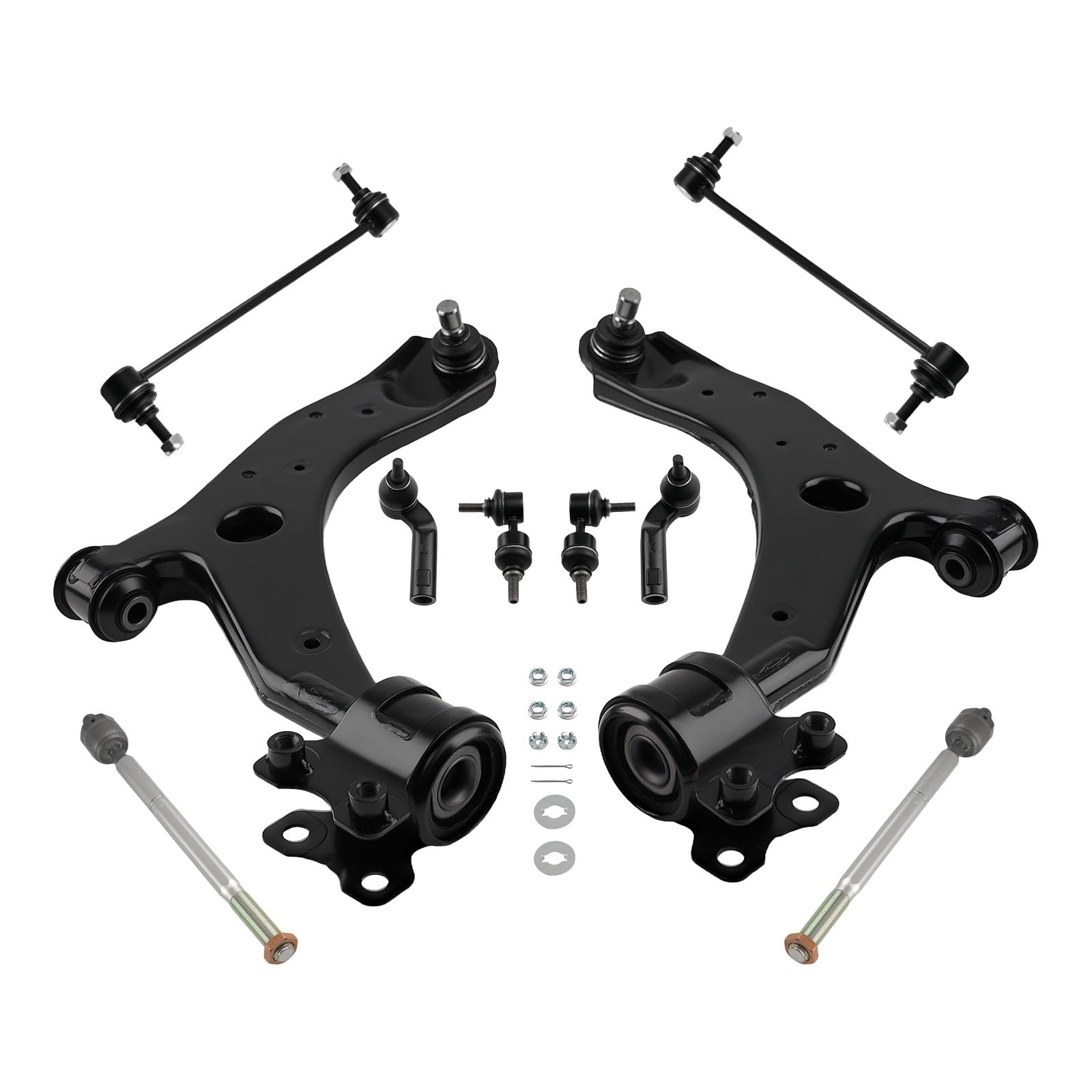 Photo 1 of maXpeedingrods 10Pcs Suspension Kit for Mazda 3 2004-2009 Mazda 5 2006-2015, 2 Front Lower Control Arm with Ball Joints, 4 Sway Bar End Links, 4 Outer & Inner Tie Rods