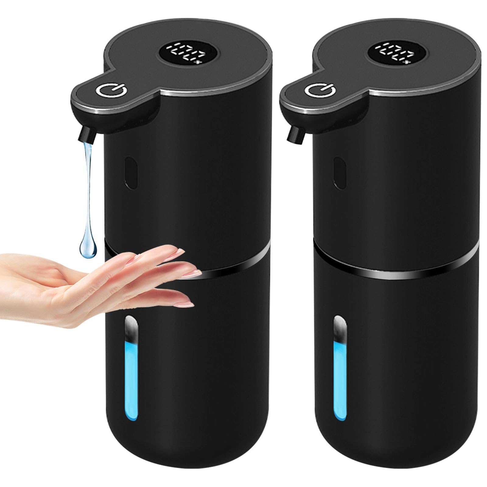 Photo 1 of OHIFAST 2 Pack Automatic Liquid Soap Dispenser Touchless, USB Rechargeable Smart Hand Soap Dispenser, 6-Level Adjustable, 12.8oz/380mL, Compatible with Thick Thin Dish Soap for Bathroom Kitchen-Black