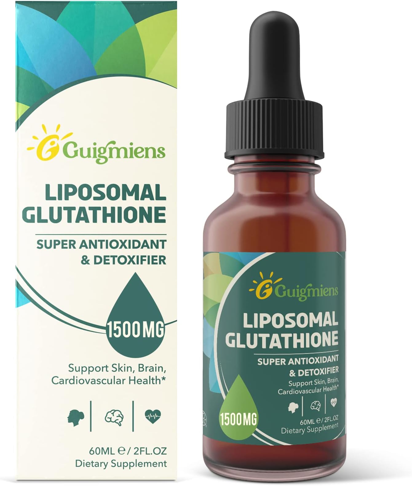 Liposomal Glutathione 1500 MG, Superior Absorption, Liquid Glutathione Supplement, Powerful Antioxidant, Liver Detox, Immune Enhancer, Soy-Free, Non-GMO, Vegan & Gluten Free, 2.02 fl.oz