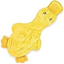 Best Pet Supplies Interactive Squeaky Dog Chew Toy, Ideal Dog Toys for Chewers, Small, Medium & Large Dogs, and Fetch Lovers - Crinkle Duck (Yellow), Large