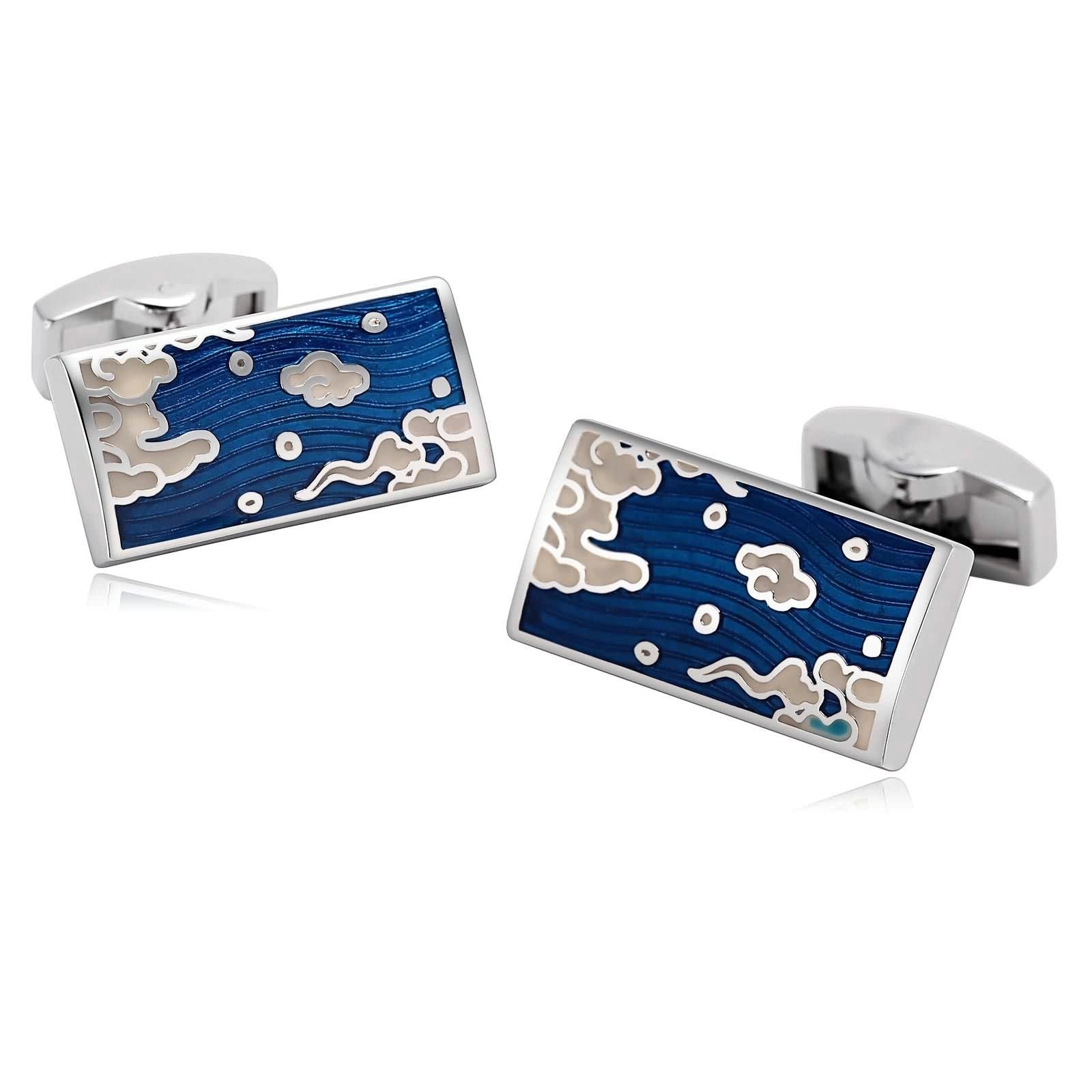 Gemelos de acero rectangulares para trajes de novio y padrino 6