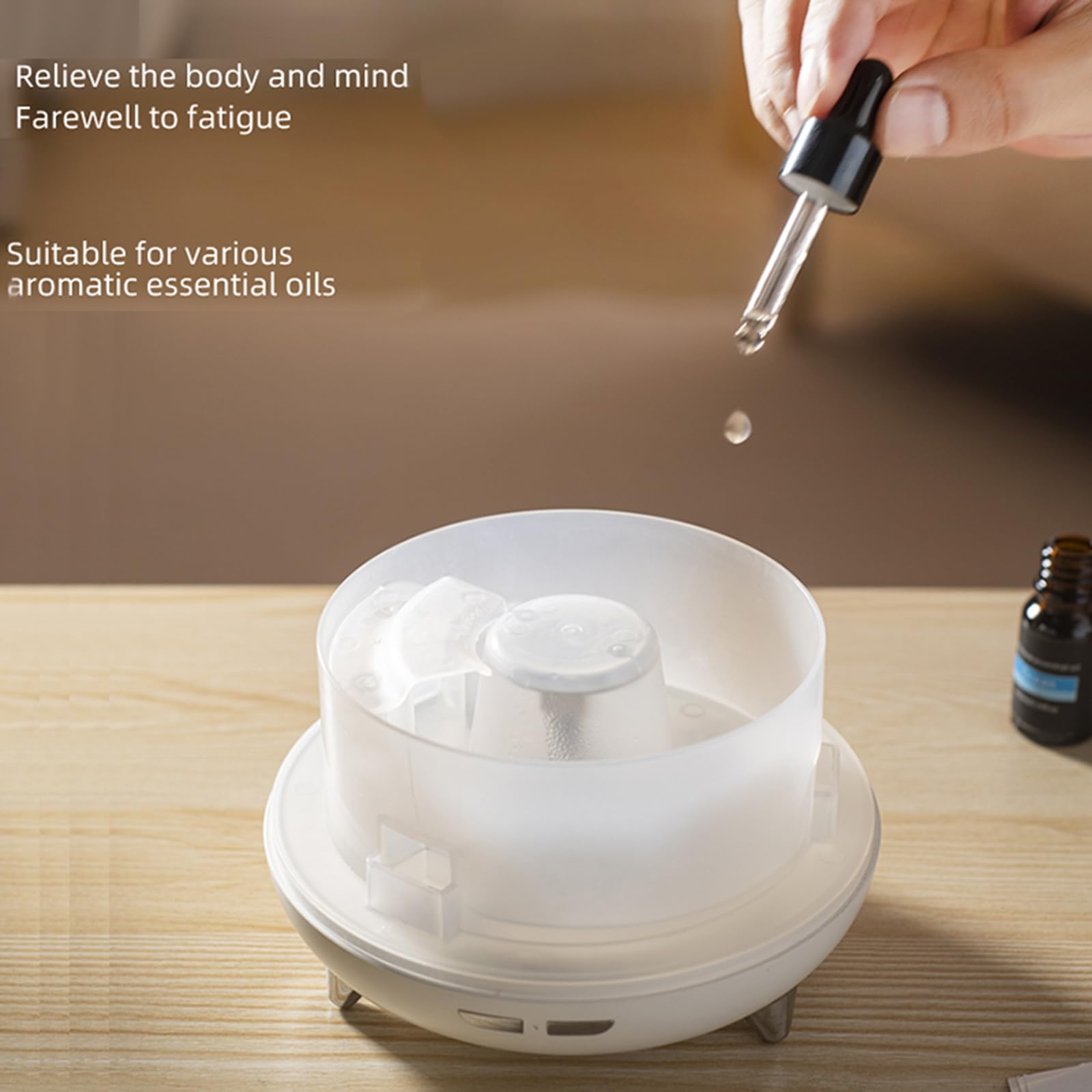 Difusor esencial Volcano: Difusor de aceite de 10.1 fl oz con luz de llama de 7 colores, humidificador de aroma de apagado automático con control remoto para habitación grande 5