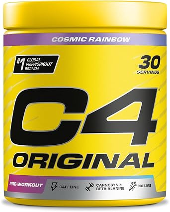C4 Original Beta Alanine Sports Nutrition Bulk Pre Workout Powder for Men & Women | Best Pre-Workout Energy Drink Supplements | Creatine Monohydrate | Cosmic Rainbow | 30 Servings