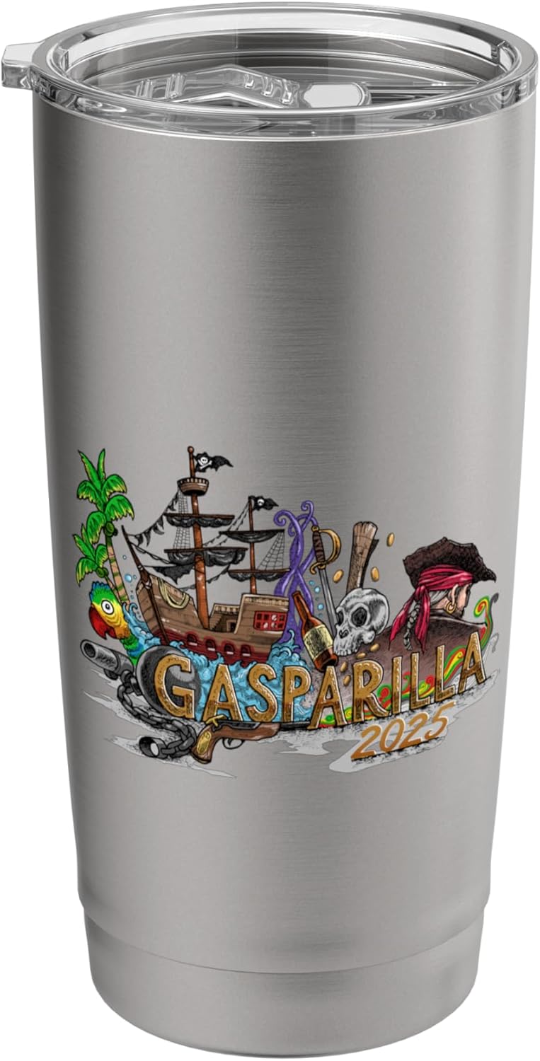 Gasparilla Pirate Ship 2025, Tampa FL Pirate Festival Stainless Steel Insulated Tumbler