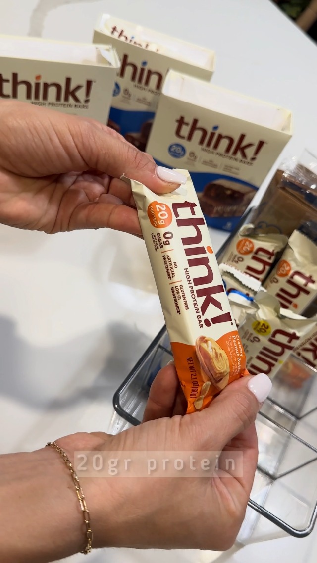 Watch Creamy peanut butter THINK! Bars; high protein healthy snack on ...