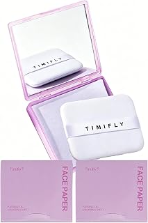 Oil Blotting Sheets Kit with Mirror and Puff, 300-Count