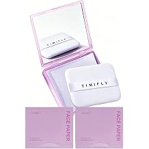 Oil Blotting Paper - 300 Sheets with Mirror, Puff and Refills, Absorbs Excess Face Oil, Controls Shine, Gentle for Makeup