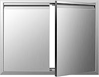Vista 17 de Puertas de cocina para exteriores de 26 pulgadas de ancho x 24 pulgadas de alto con mango horizontal, puertas de acceso dobles para barbacoa, acero