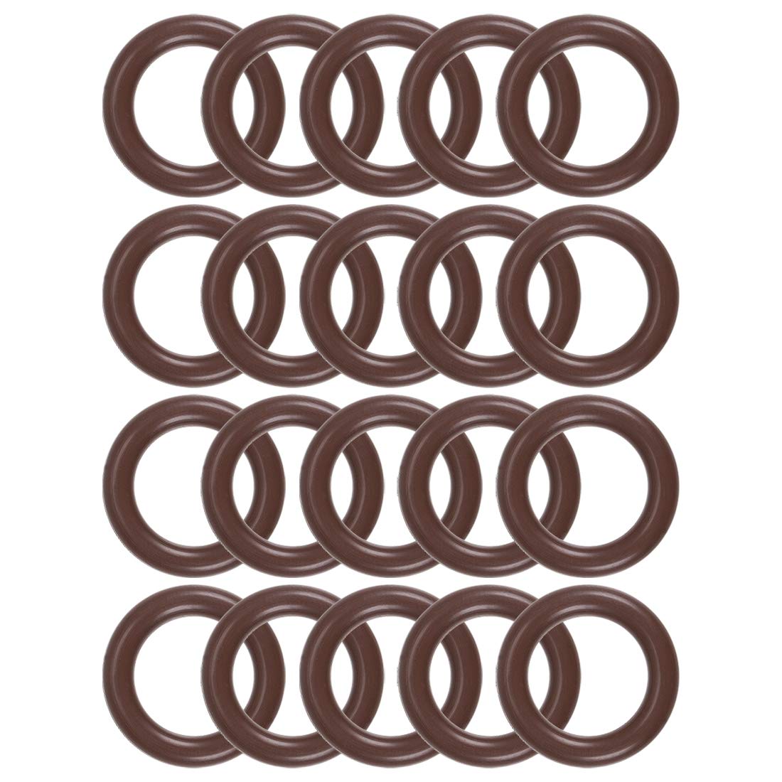 sourcing map Fluorine Rubber O-Rings 18mm OD 12mm ID 3mm Width, Metric FKM Sealing Gasket, Pack of 20 — image 1