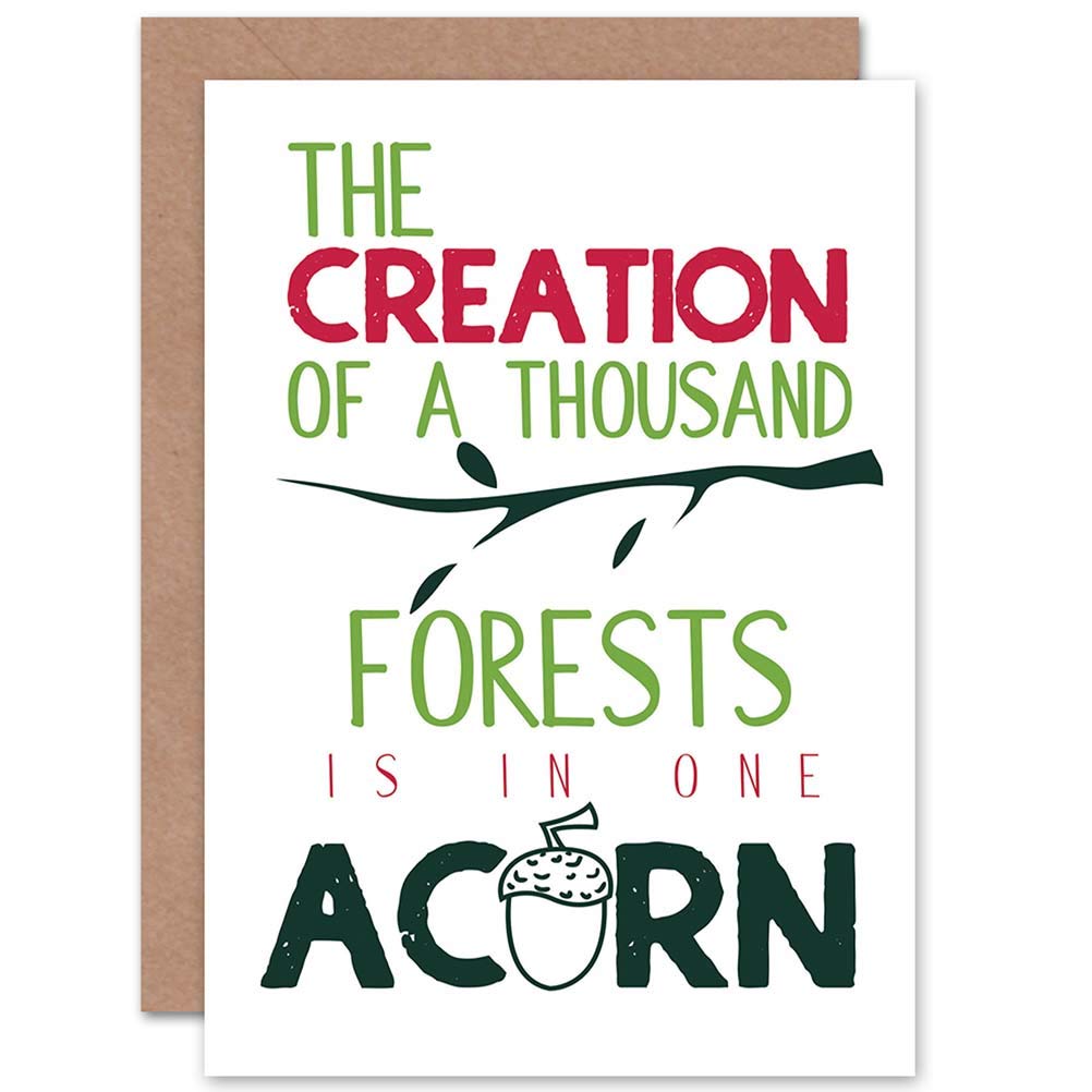 Artery8 Greeting Card - Quote Motivation Acorn Design