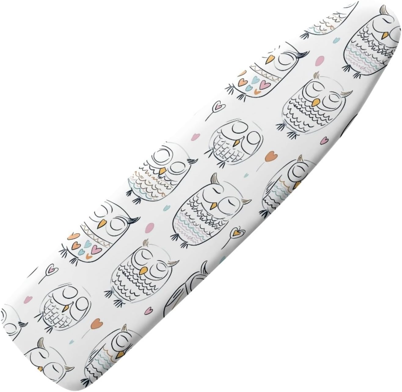 Large Ironing Board Cover and Pad 59x19 Owl Playful Iron Table Cover with Padding,Extra Wide,Resist Scorching and Staining,Heatproof,Adjustable Fastener Durable Stain