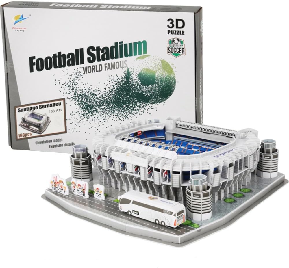 3D Football Stadium Puzzle Toy Model Small Building Kits (160 Pieces)