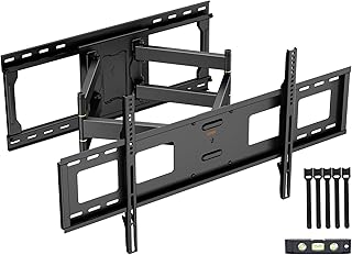 TV Wall Bracket Mount WHYFONE Adjustable Moveable Full Motion TV Bracket with 635mm Dual Arms Swivels Tilts Extends TV Wall Mount for 42-90 Inch Flat & Curved TVs up to 60kg max. VESA 800x400mm