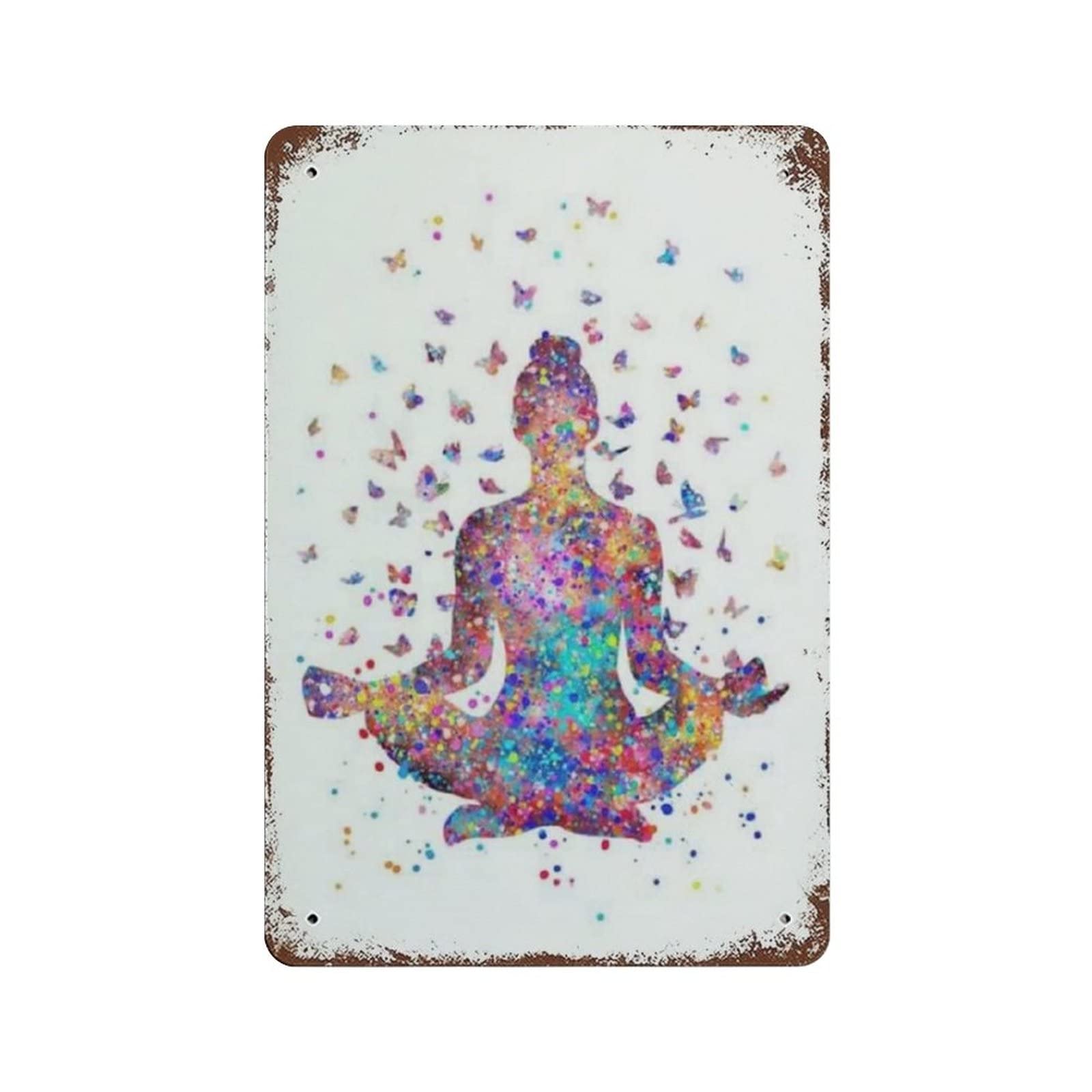 AOOEDM Yoga Girl Metal Tin Signs for Man Cave Funny Art Wall Plaque Kitchen Bar Sign Coffee Shop Garage Wall Decor Hanging Decor