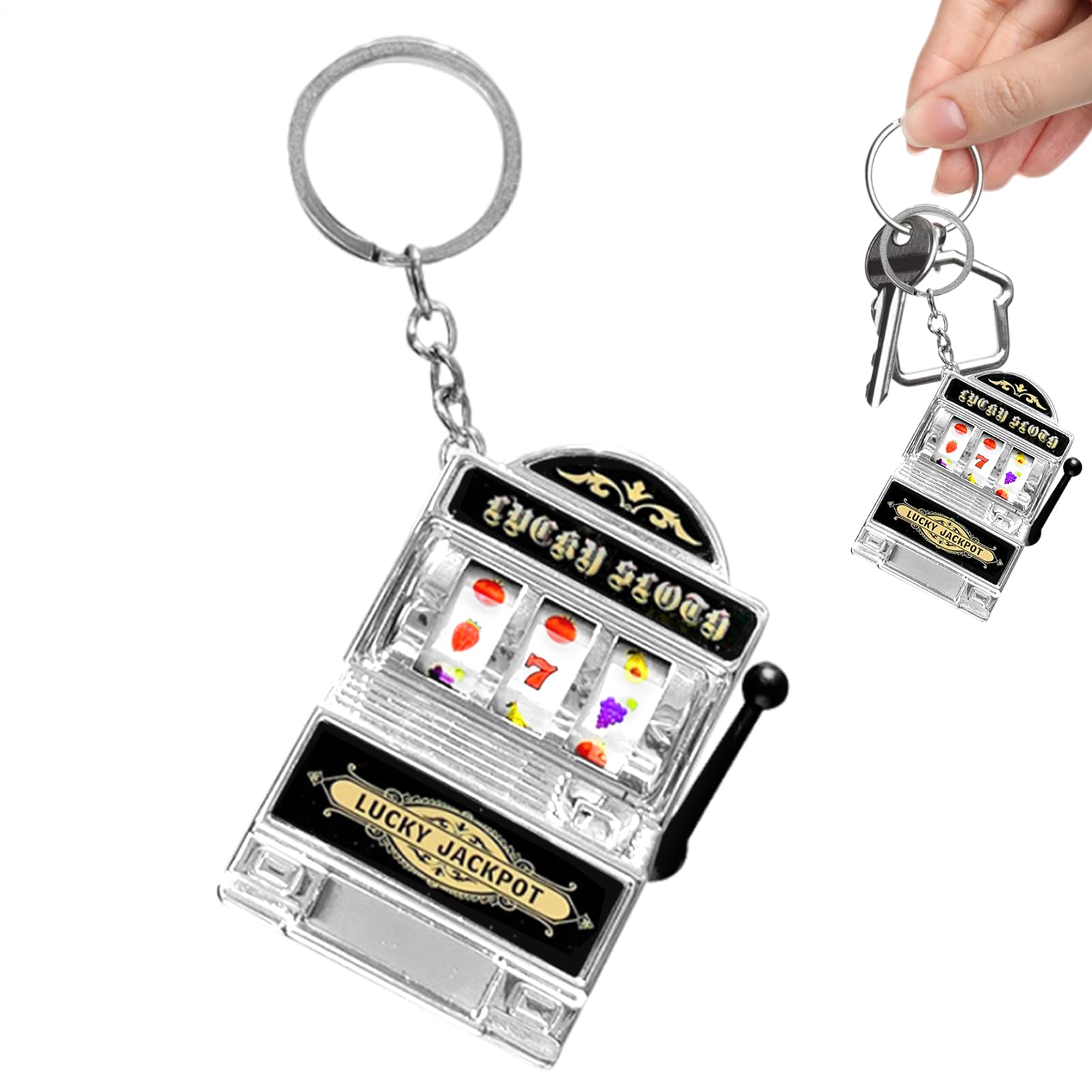 Generisch Game Key Chain Pendant - Fruit Game Machine Keychain - Small and Exquisite Decoration Tool for Mobile Phones, Backpacks and Key Rings