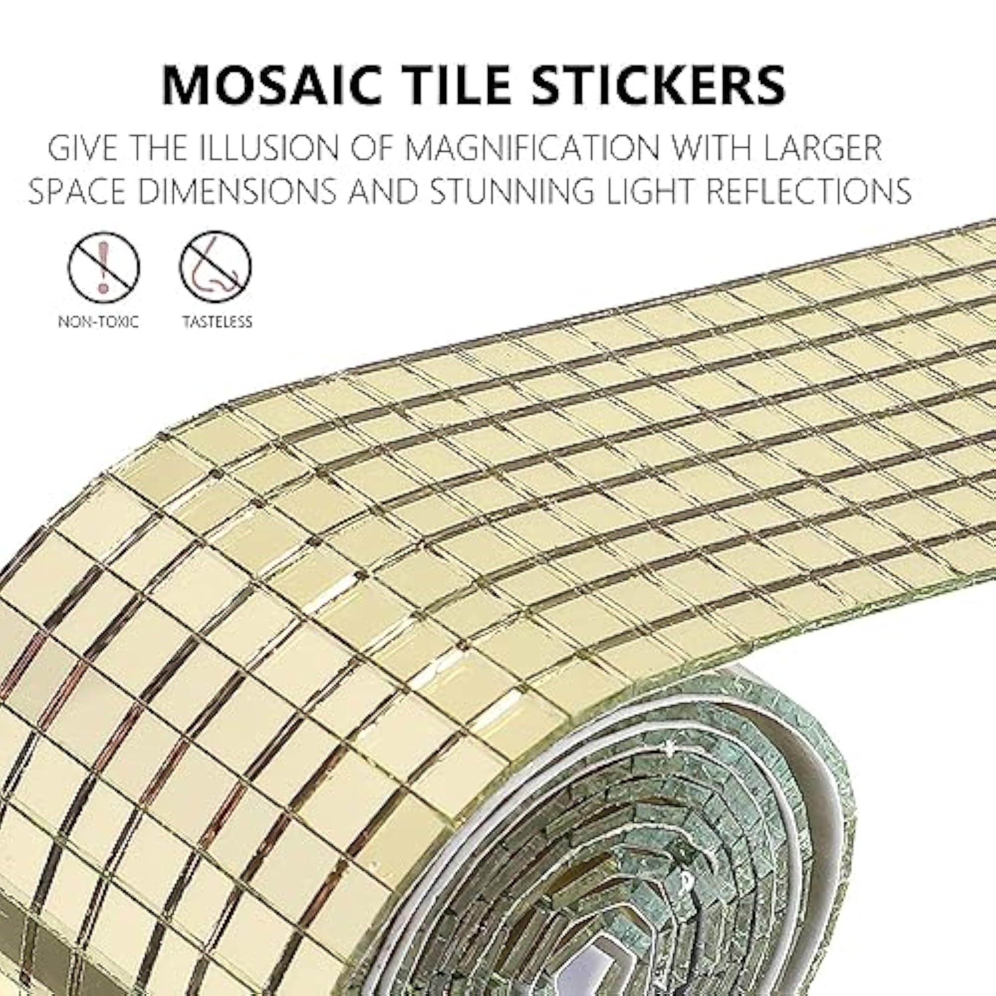 Self-Adhesive Mini Square Glass Mirror Stickers