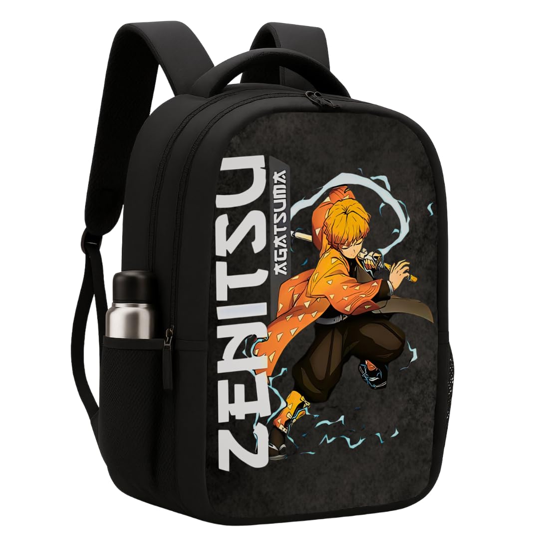 Bagbros Zenitsu Laptop Backpack - Demon Slayer Bagpack, 35L Multi-Storage