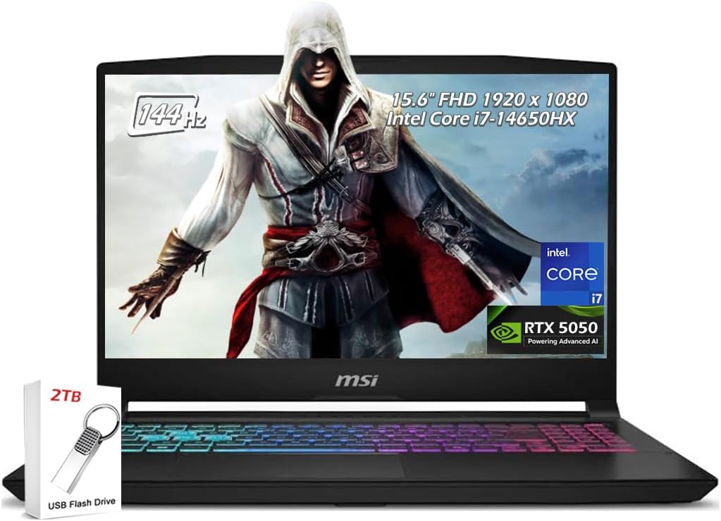 msi Thin 15 Laptop: Intel Core i5-13420H, GeForce RTX 4060, 15.6" FHD 144Hz, 16GB DDR5, 1TB NVMe SSD, USB 3.2 Gen1 Type C w/DP, Cooler Boost 5, Win 11 Pro