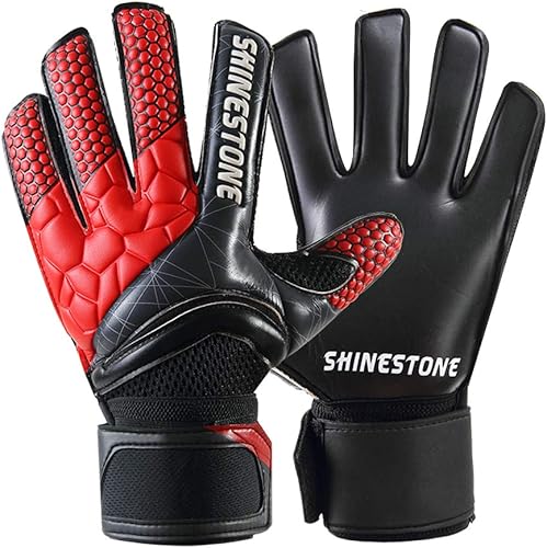 Shinestone Guantes de portero de portero para jóvenes y adultos, guantes de portero de fútbol con fuerte agarre y protección para los dedos para