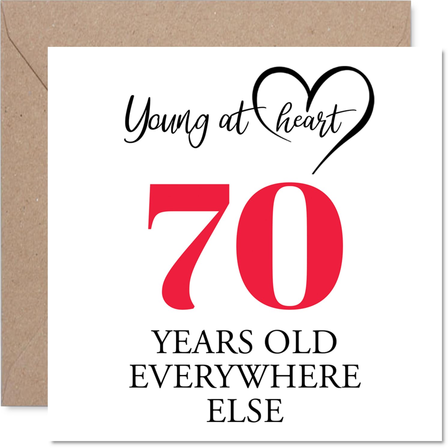 70th Birthday Cards for Women Men - Young at Heart - Happy Birthday Card for 70 Year Old Woman Man Nan Grandma Auntie Grandad, 145mm Bday Greeting Cards