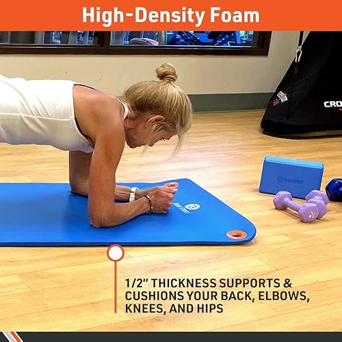 Miniatura 3 de Body Sport Alfombrilla de ejercicio antideslizante para hombres y mujeres, superficie de espuma gruesa para yoga, pilates, fitness y entrenamientos