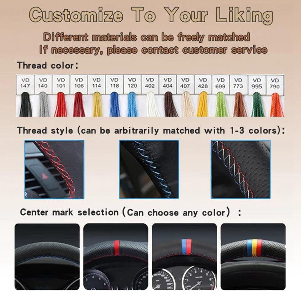 Volantes Funda Trenzada para Volante De Coche, Gamuza para Ford para Kuga 2008-2011 para Focus 2 2005-2011 para C-MAX 2007-2010 Funda Volante(Yellow Thread)