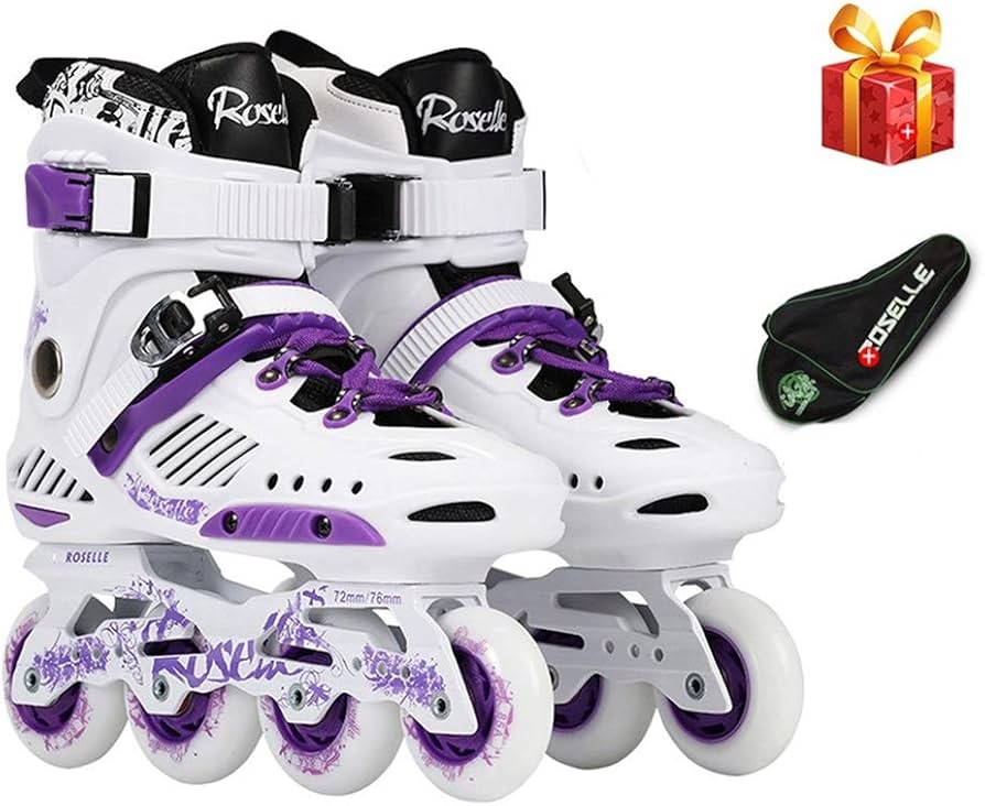 ローラースケート 大人こども用,インラインスケート子供用,女の子ローラーブレード,子供インラインスケート (Color : Purple, Size : EU 37/US 5/UK 4/JP 23.5cm)