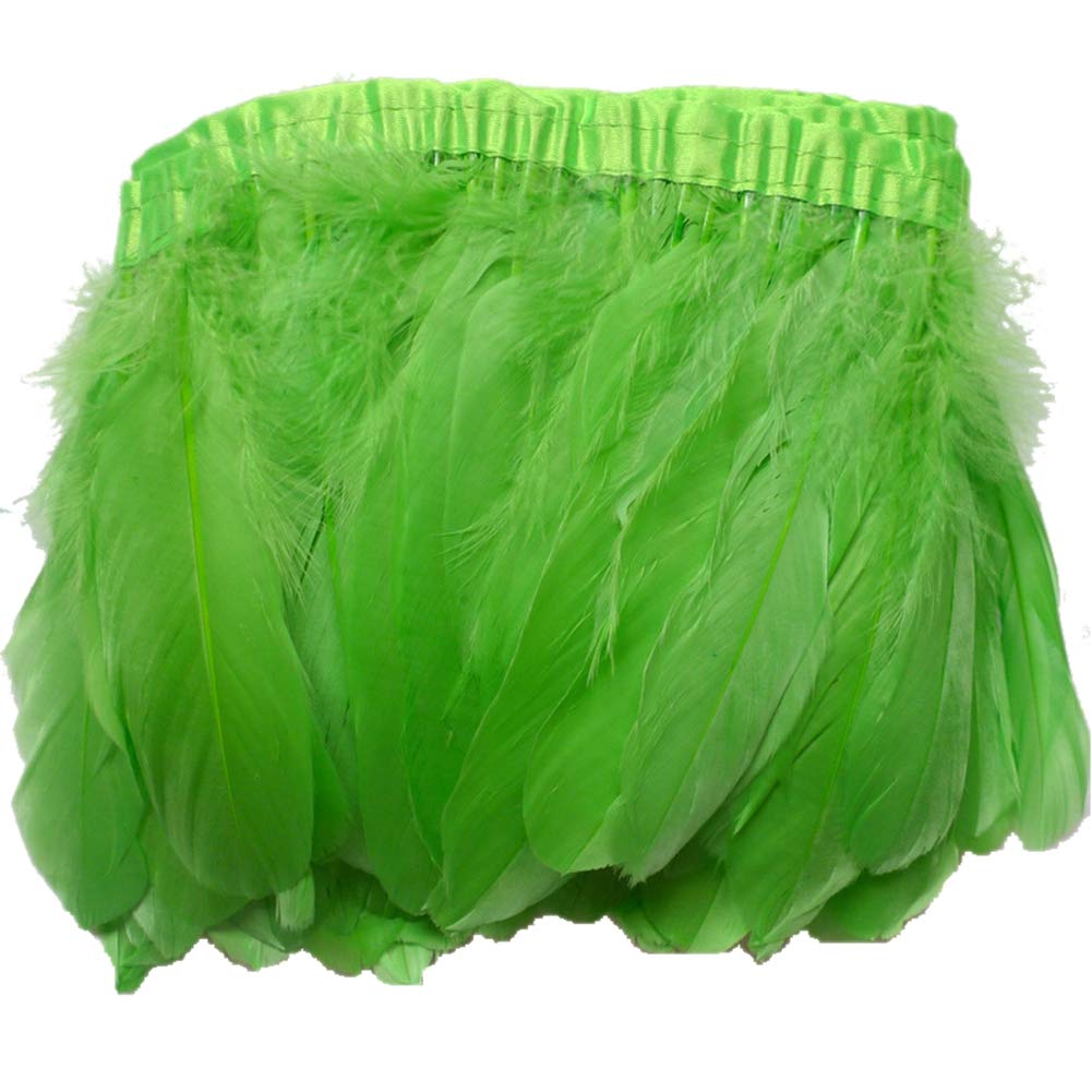 Sowder Lime Green Duck Goose Feather Trim Fringe 2 Yards(Lime Green)