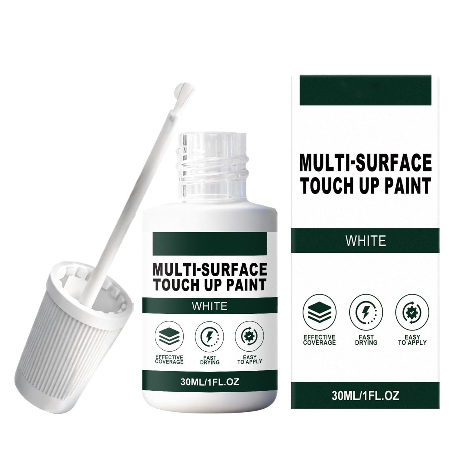 Penna per ritocchi - Lacca per mobili bianca | Vernice per riparazione | Penna da 30 ml per armadi, metallo, legno, superfici verniciate, pitture murali, correzione del bianco, resistente alle