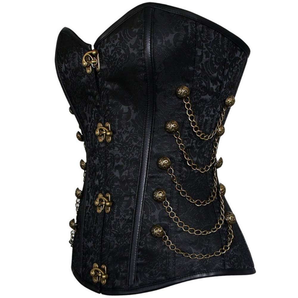 e-girl Corset Femme Gothique Acier Brocart Laçage,EU 34-44
