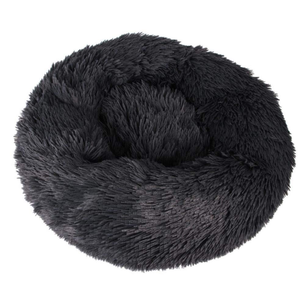 Lit pour chien noir 60cm avec coussin moelleux et base antidérapante
