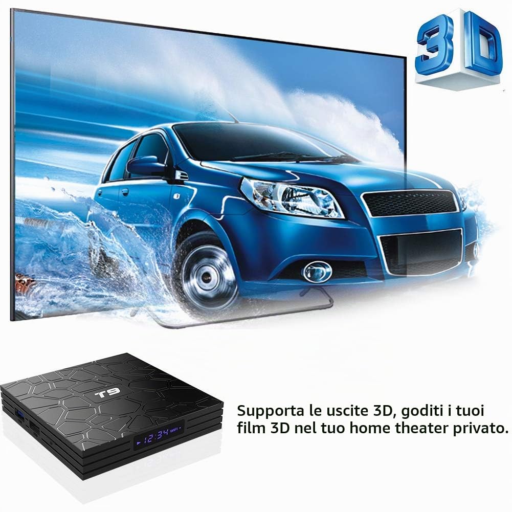TUREWELL Android 9.0 TV BOX 2GB RAM/16GB ROM Support 2.4/5.0Ghz WiFi BT4.0 RK3318 Quad-Core 4K 3D HD DLNA Smart TV BOX
