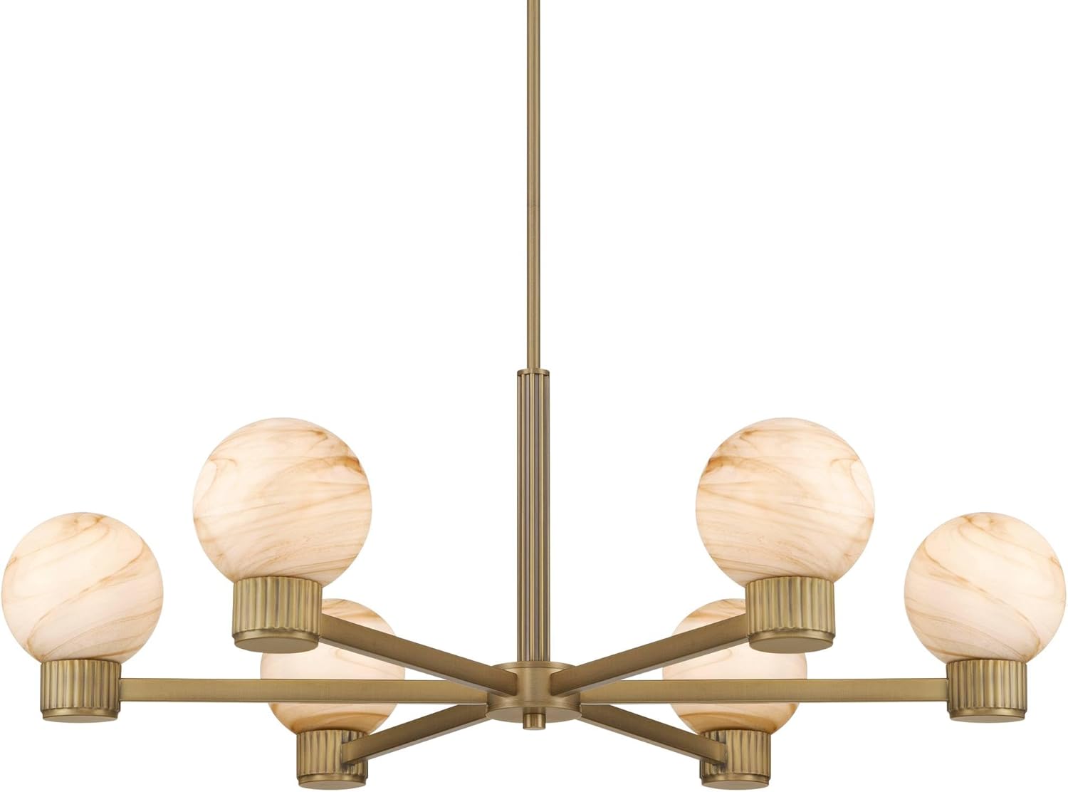 Possini Euro Design Possini Euro Jupiter 36" W Brass and Glass 6-Light Chandelier