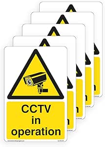 Cartello CCTV In Operazione, Standard [4 Mm, 150 Mm X 200 Mm - A5 - Foto 4