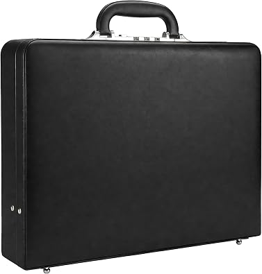 HAESTUS Briefcases for Men, Professional Leather Briefcase with Lock, Hard Shell Business Brief Case, Attache Case for 15.6" Laptop, Mens Hard Briefcase for Work Office Travel