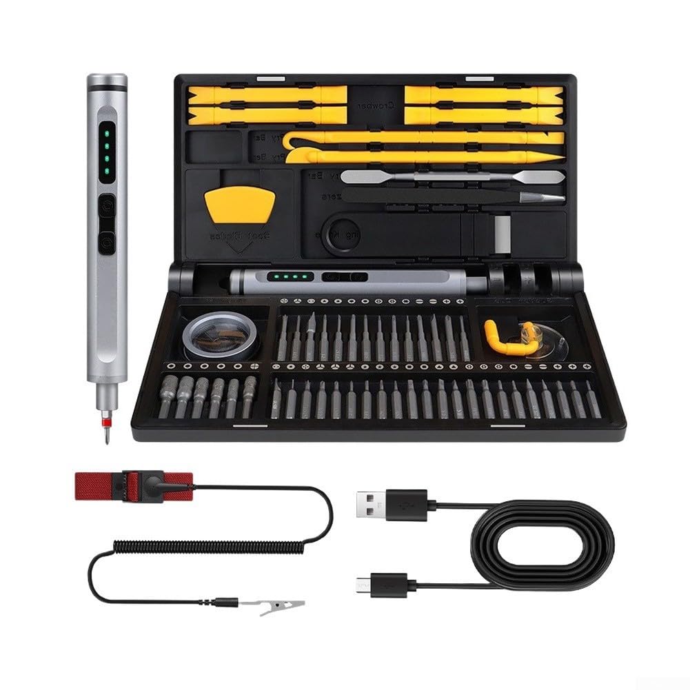 Juego de destornilladores eléctricos 71 en 1 con par ajustable hasta 8 N·m, iluminación LED integrada para montaje de muebles, reparación de electrodomésticos, mantenimiento del hogar