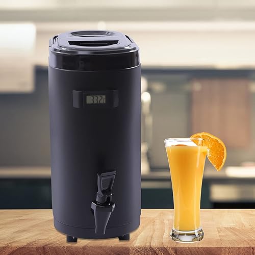 Miniatura 8 de Dispensador de bebidas aislado con termómetro, contenedor de bebidas calientes y frías de acero inoxidable 304 de grado alimenticio para fiestas,