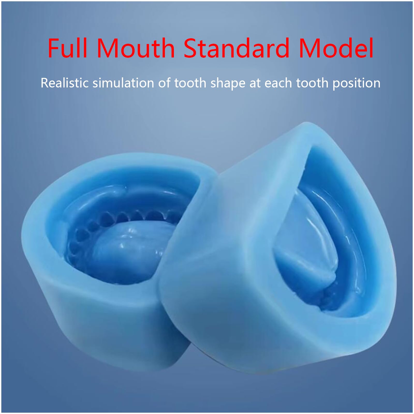 Dental Base Former Kit - Stampo per protesi dentaria in morbido silicone blu - Full Mouth Standard Silicone per mascella superiore e inferiore, modello universale per adulti (denti completi)